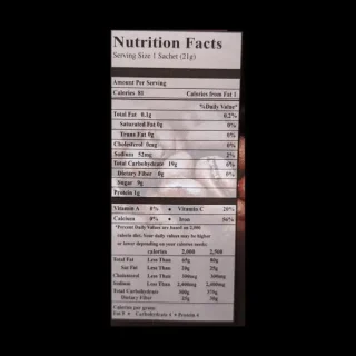 ganoderma 4 in 1 coffee nutrition facts