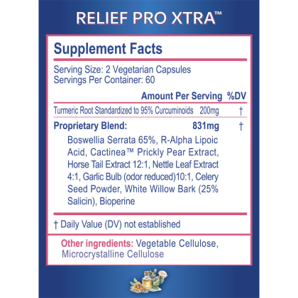 Relief Pro Xtra Supplement Facts