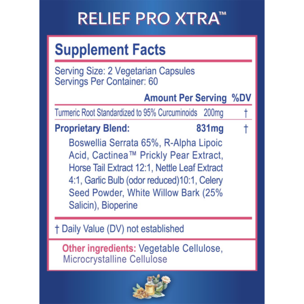 Relief Pro Xtra Supplement Facts